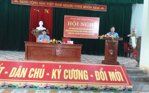 ĐẢNG UỶ - HĐND - UBND XÃ CẨM GIANG TỔ CHỨC HỘI NGHỊ ĐỐI THOẠI GIỮA NGƯỜI ĐỨNG ĐẦU CẤP UỶ, CHÍNH QUYỀN VỚI MTTQ, CÁC ĐOÀN THỂ CHÍNH TRỊ - XÃ HỘI VÀ NHÂN DÂN NĂM 2022